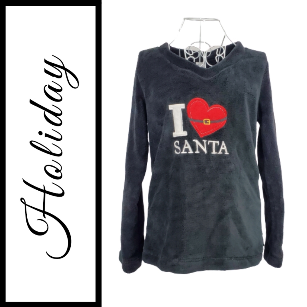 ♡Black I ❤ Santa 🎅 Long Sleeve ♡